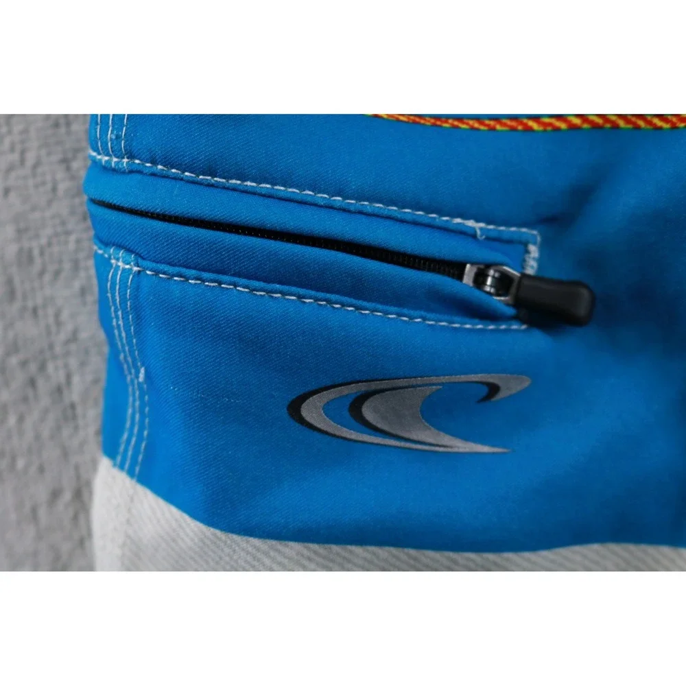 O'Neill Board Shorts Mens 36 Blue Orange Striped Hyperfreak Swim Trunks Pocket